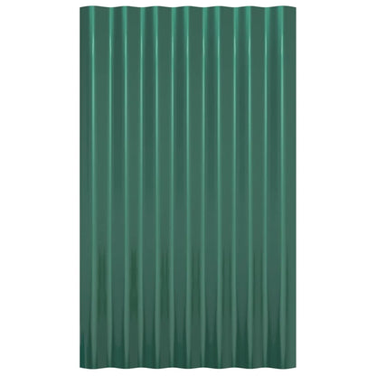 Painéis de telhado 36 pcs 60x36 cm aço revestido a pó verde