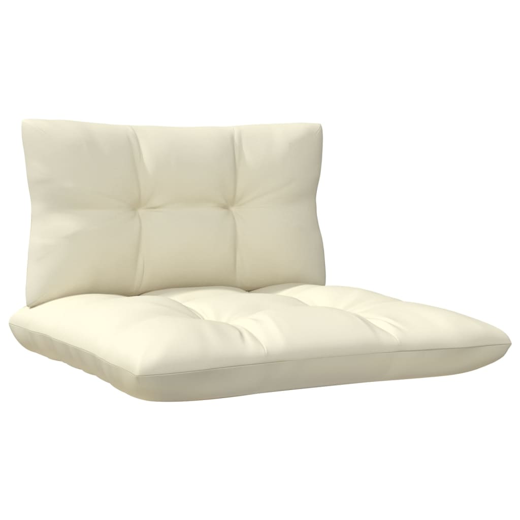 3 pcs conjunto lounge jardim c/ almofadões cor creme pinho