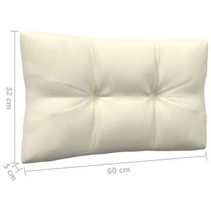 3 pcs conjunto lounge jardim c/ almofadões cor creme pinho