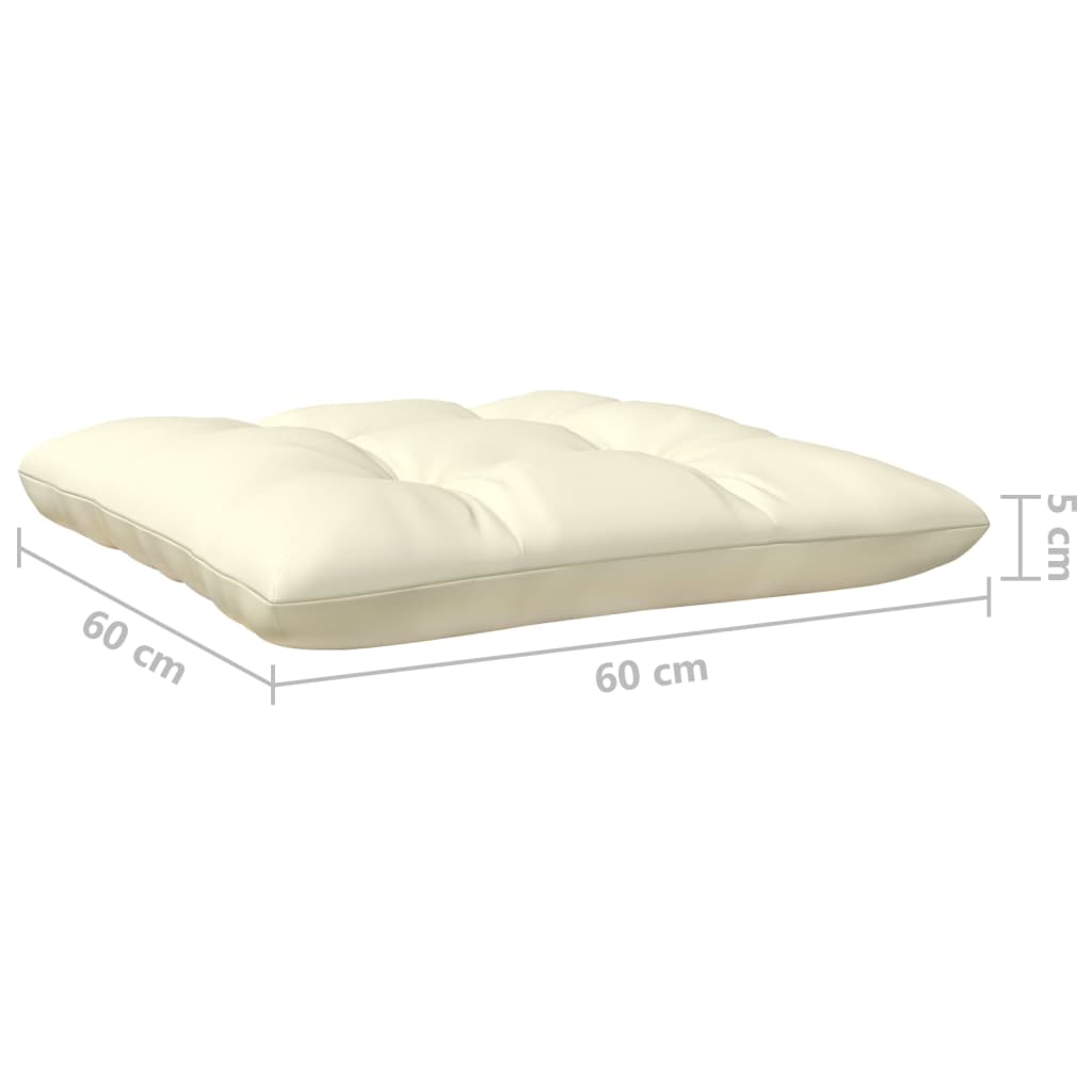 3 pcs conjunto lounge jardim c/ almofadões cor creme pinho