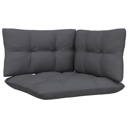 3 pcs conj. lounge de jardim com almofadões antracite pinho