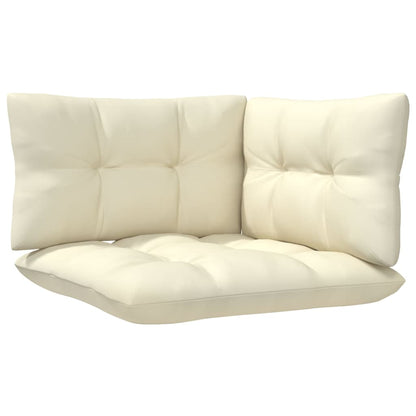 5 pcs conjunto lounge jardim c/ almofadões cor creme pinho