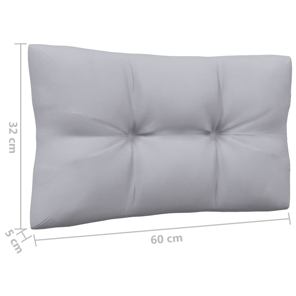 4 pcs conjunto lounge de jardim c/ almofadões cinzentos pinho