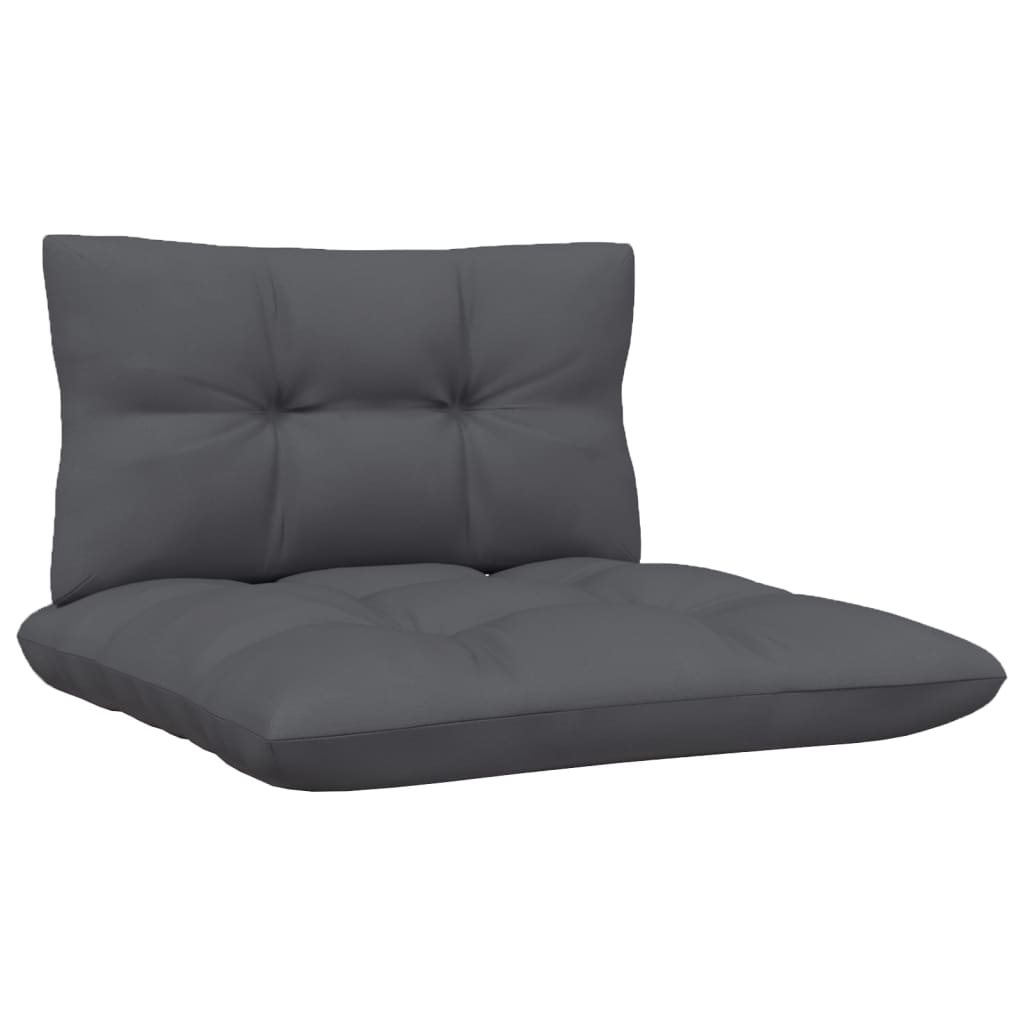 4 pcs conjunto lounge de jardim c/ almofadões pinho antracite