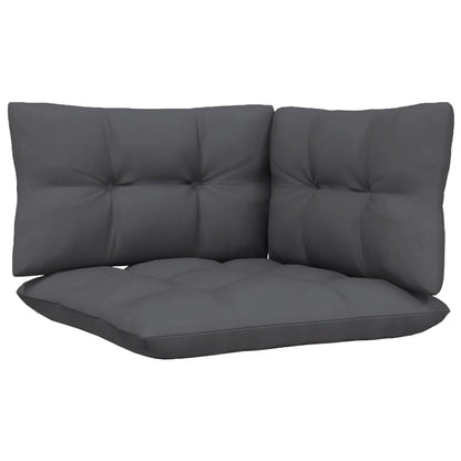 4 pcs conjunto lounge jardim c/ almofadões pinho antracite