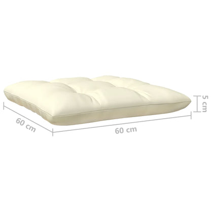 5 pcs conjunto lounge jardim c/ almofadões cor creme pinho