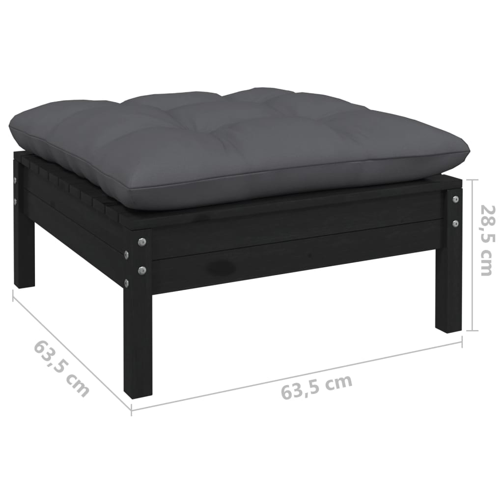 9 pcs conjunto lounge jardim c/ almofadões pinho maciço