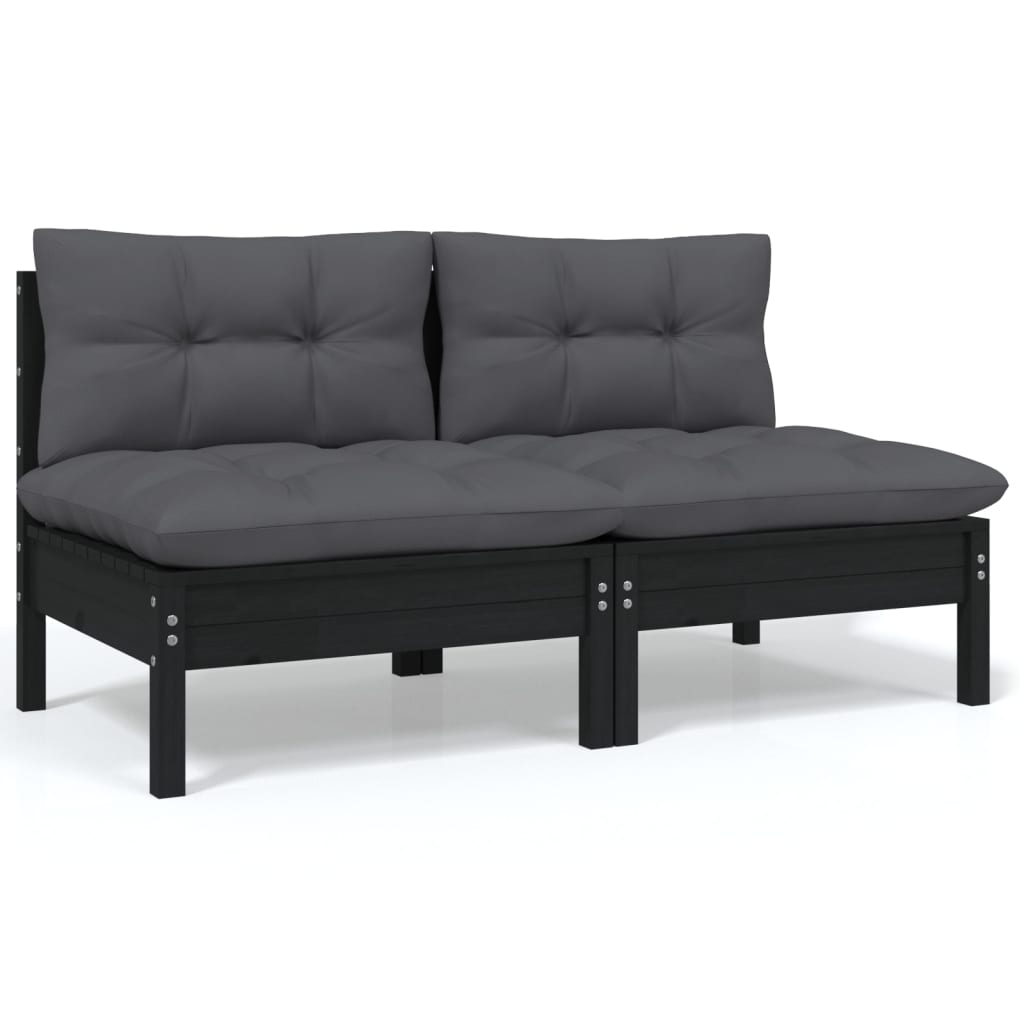 8 pcs conjunto lounge jardim c/ almofadões pinho maciço