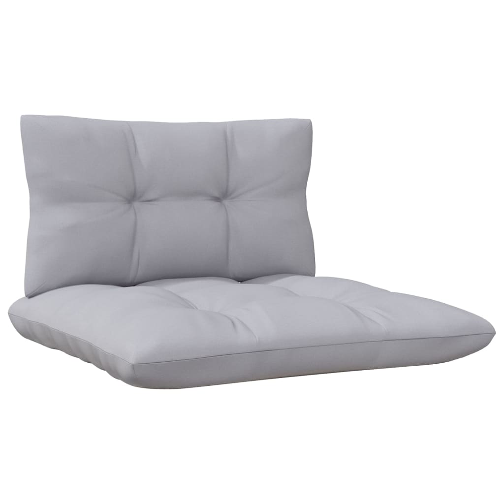 5 pcs conjunto lounge de jardim + almofadões cinza pinho maciço