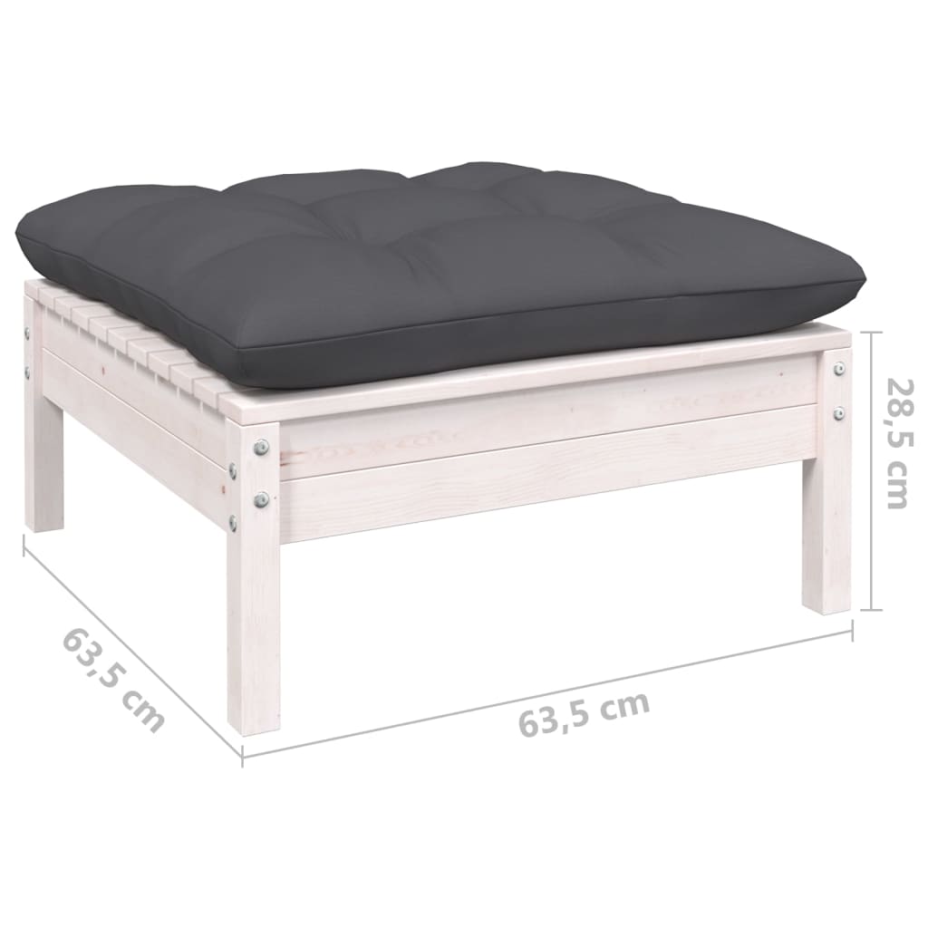 8 pcs conjunto lounge de jardim c/ almofadões pinho maciço