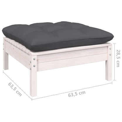 5 pcs conjunto lounge de jardim c/ almofadões pinho branco