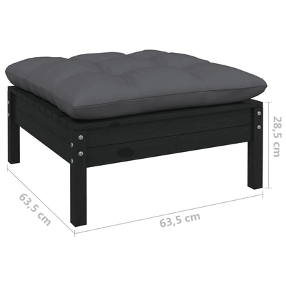 7 pcs conjunto lounge de jardim c/ almofadões pinho maciço