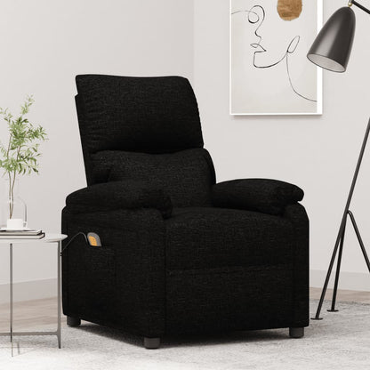 Poltrona Tuki com Massagens Reclinável em Tecido - Preto - Design Moderno