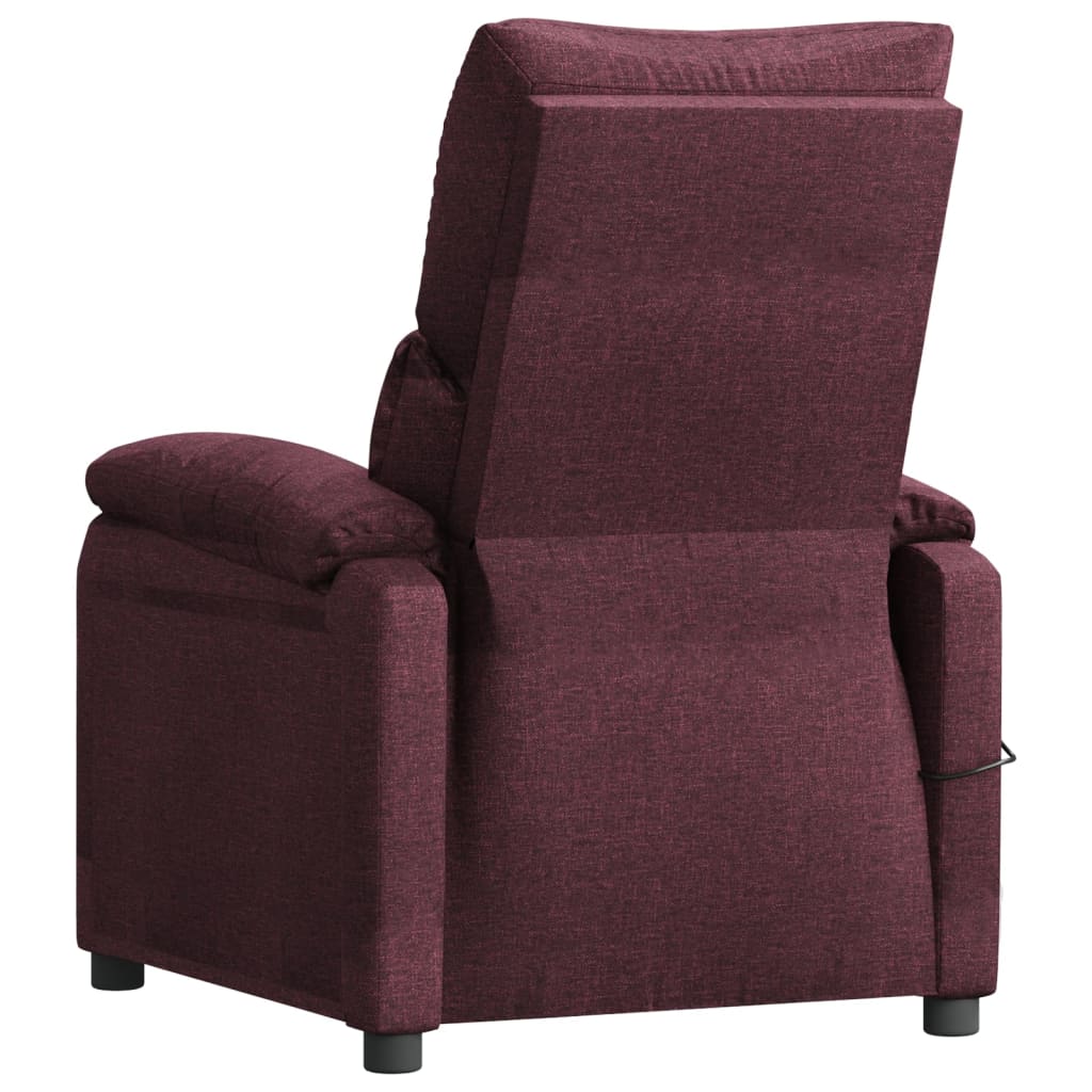 Poltrona Tuki com Massagens Reclinável em Tecido - Roxo - Design Moderno