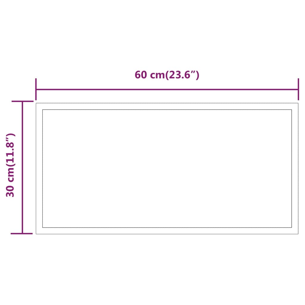 Espelho de casa de banho com luzes LED 60x30 cm