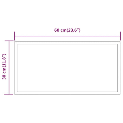 Espelho de casa de banho com luzes LED 60x30 cm