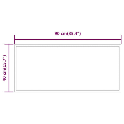 Espelho de casa de banho com luzes LED 90x40 cm