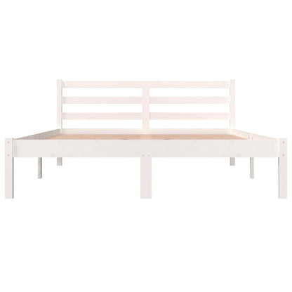 Estrutura de cama pequena casal 120x190 cm pinho maciço branco