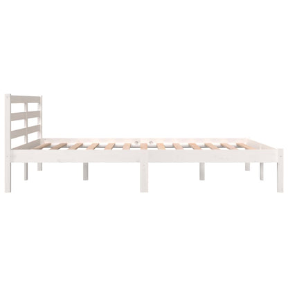 Estrutura de cama pequena casal 120x190 cm pinho maciço branco