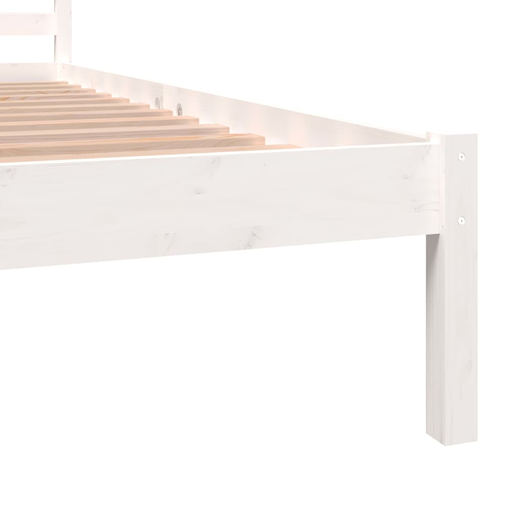 Estrutura de cama pequena casal 120x190 cm pinho maciço branco