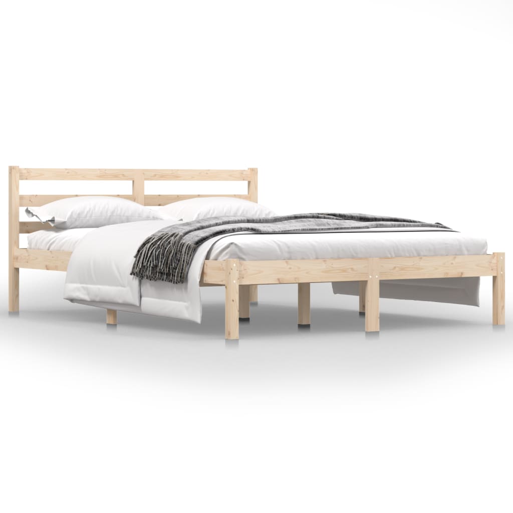 Estrutura de cama casal 135x190 cm pinho maciço