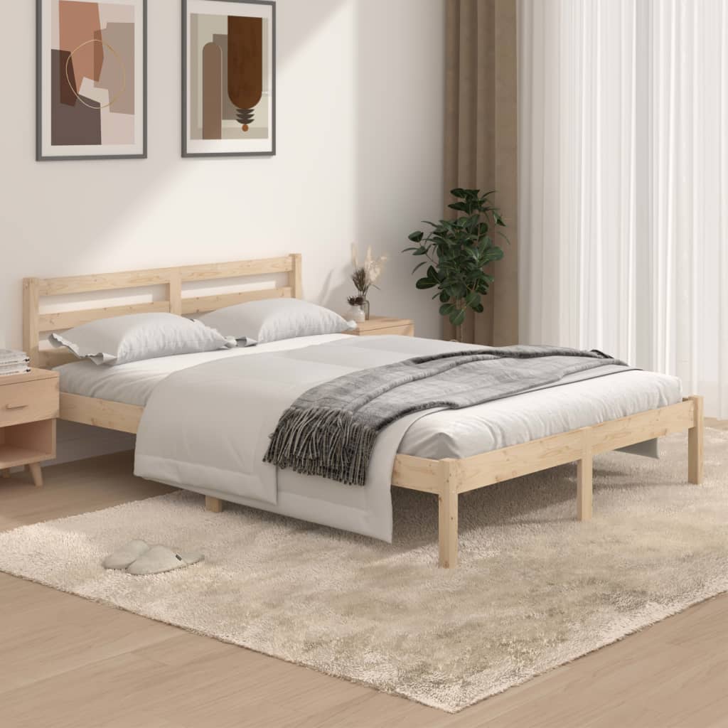 Estrutura de cama casal 135x190 cm pinho maciço