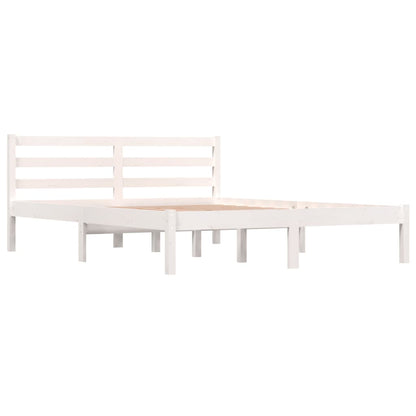 Estrutura de cama 140x190 cm pinho maciço branco