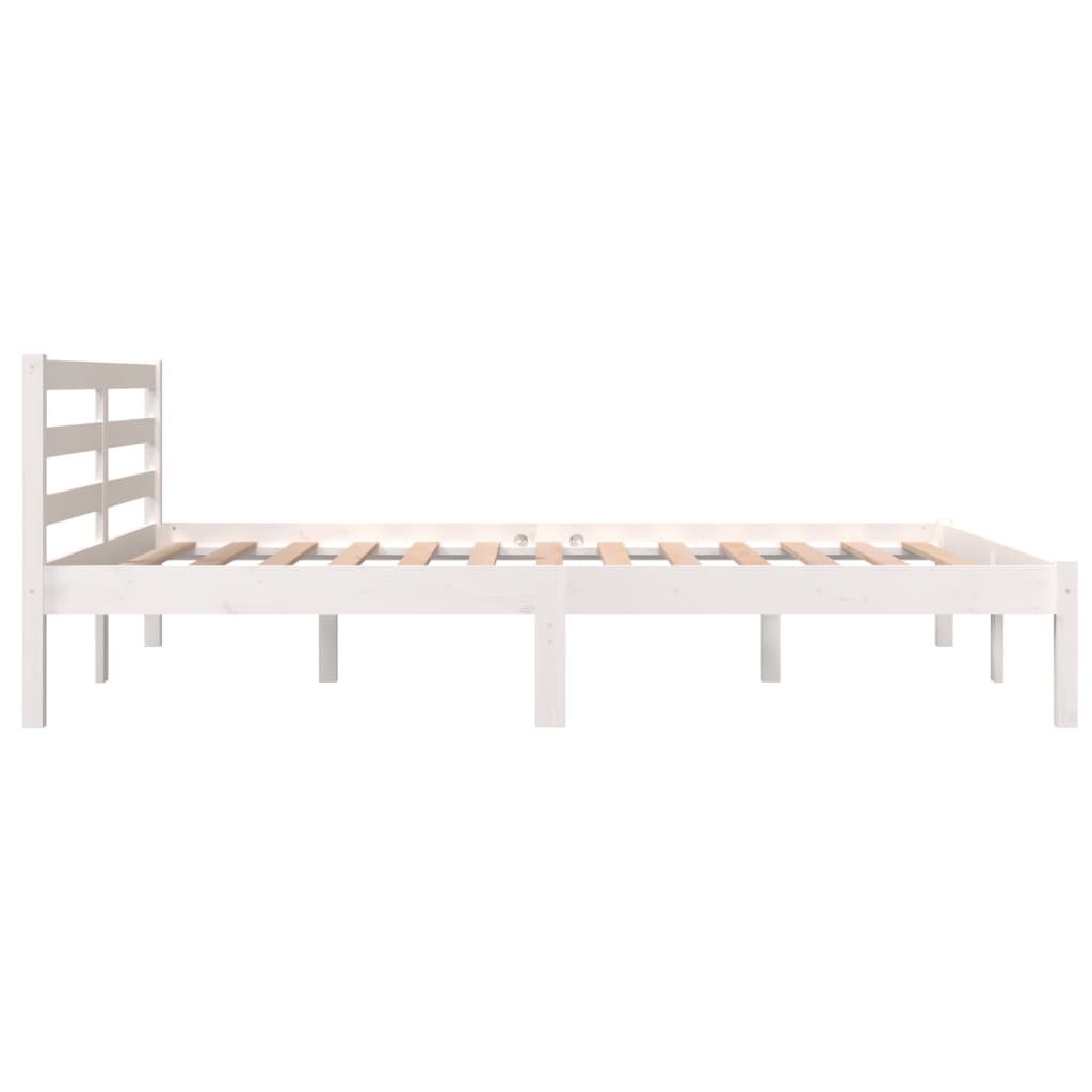 Estrutura de cama 140x190 cm pinho maciço branco