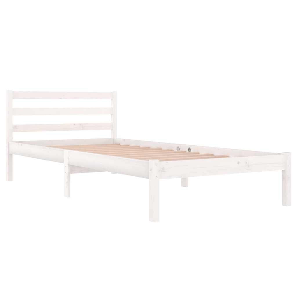 Estrutura de cama 90x200 cm pinho maciço branco