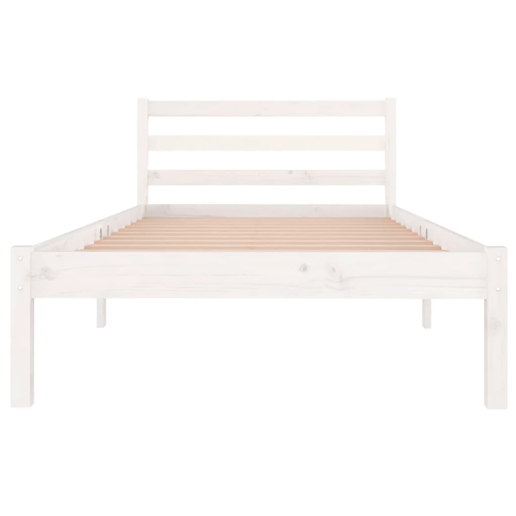 Estrutura de cama 90x200 cm pinho maciço branco