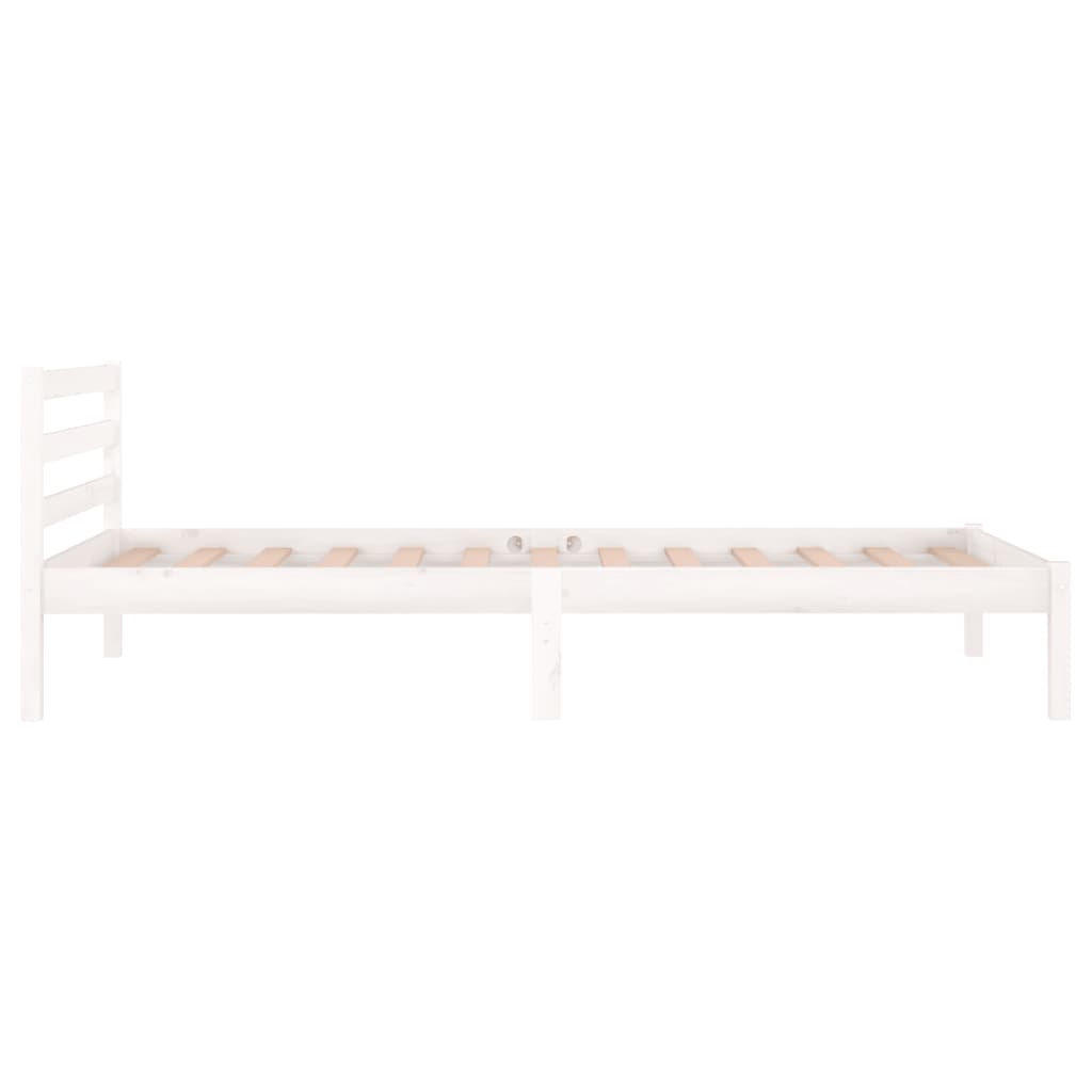 Estrutura de cama 90x200 cm pinho maciço branco