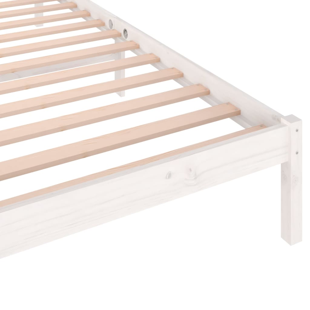 Estrutura de cama 90x200 cm pinho maciço branco