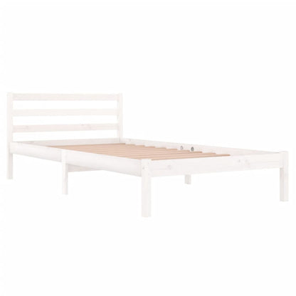 Estrutura de cama 100x200 cm pinho maciço branco