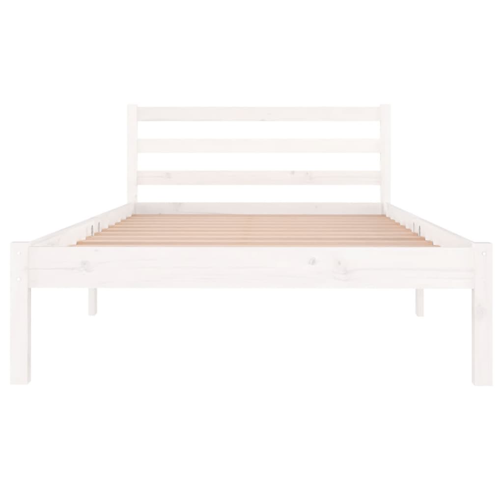 Estrutura de cama 100x200 cm pinho maciço branco