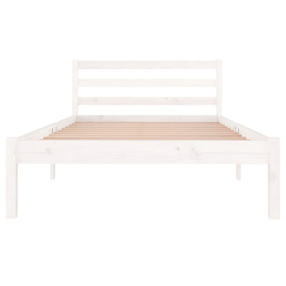 Estrutura de cama 100x200 cm pinho maciço branco