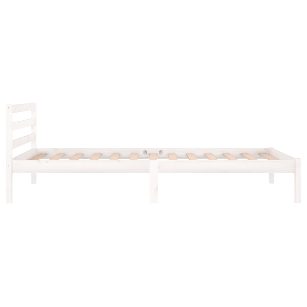 Estrutura de cama 100x200 cm pinho maciço branco