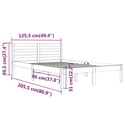 Estrutura de cama 120x200 cm pinho maciço branco