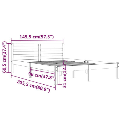 Estrutura de cama 140x200 cm pinho maciço