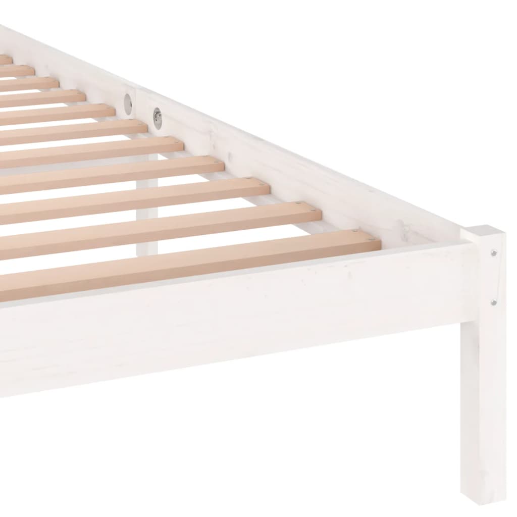 Estrutura de cama 140x200 cm pinho maciço branco