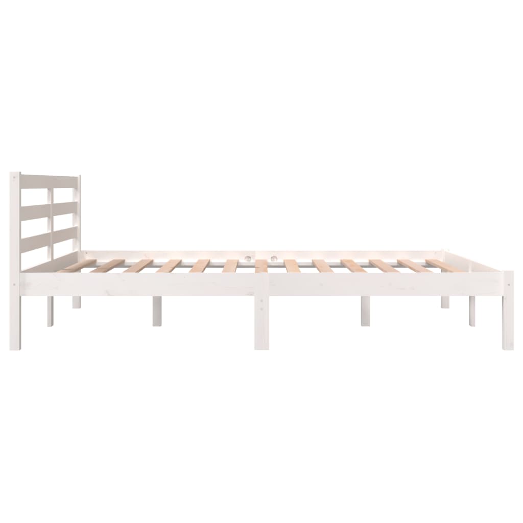 Estrutura de cama king 150x200 cm pinho maciço branco