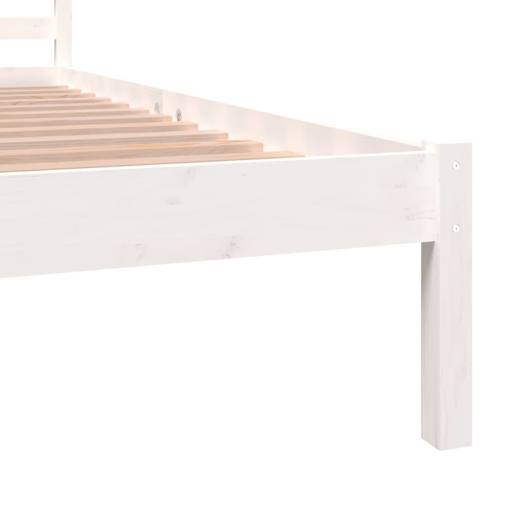 Estrutura de cama king 150x200 cm pinho maciço branco