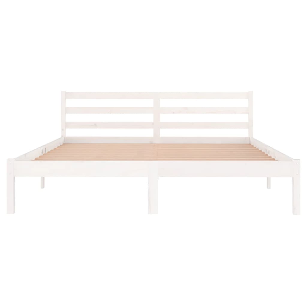 Estrutura de cama 160x200 cm pinho maciço branco