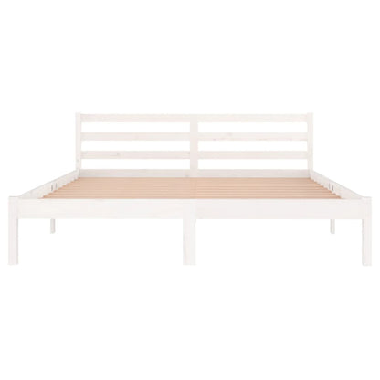 Estrutura de cama 160x200 cm pinho maciço branco