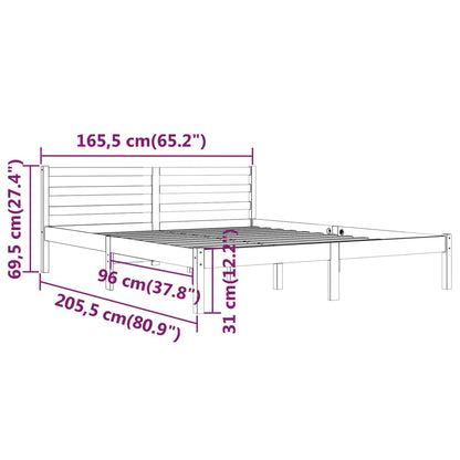 Estrutura de cama 160x200 cm madeira pinho maciço castanho mel