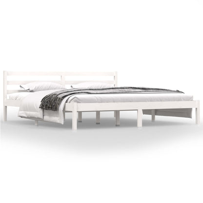 Estrutura de cama super king 180x200 cm pinho maciço branco