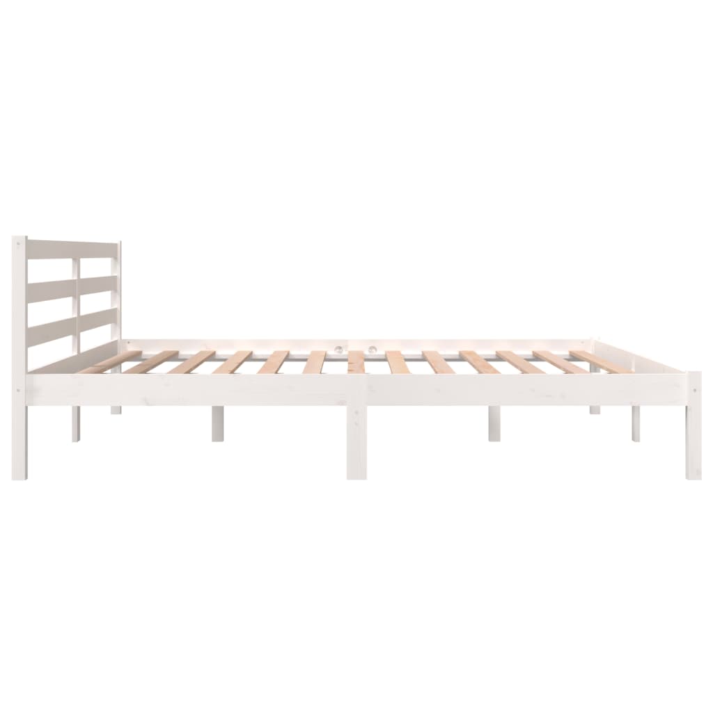 Estrutura de cama super king 180x200 cm pinho maciço branco