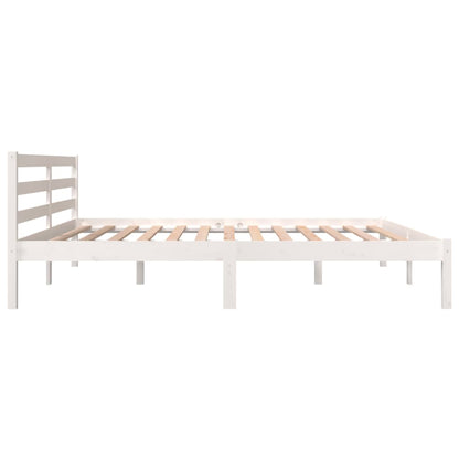 Estrutura de cama super king 180x200 cm pinho maciço branco