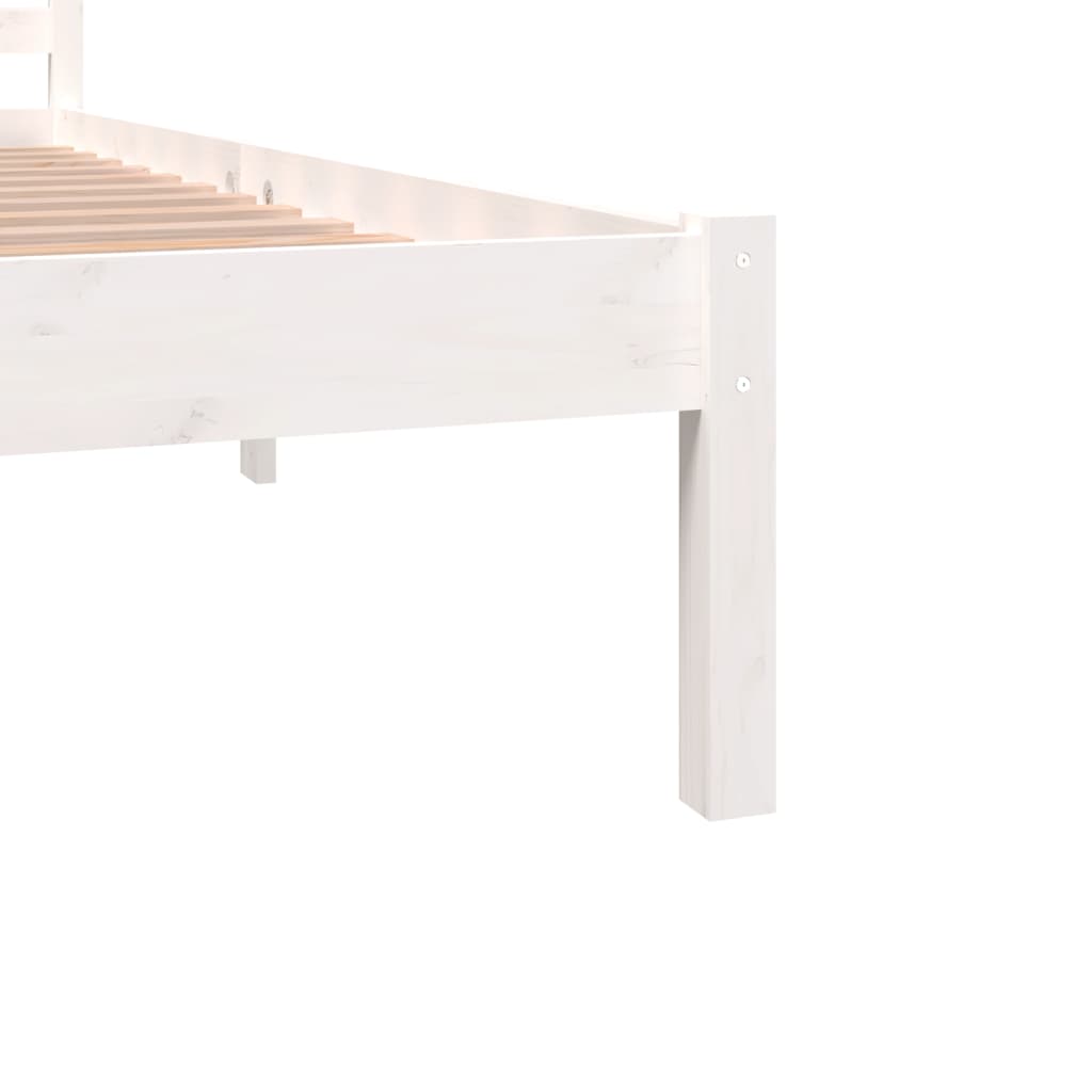 Estrutura de cama super king 180x200 cm pinho maciço branco