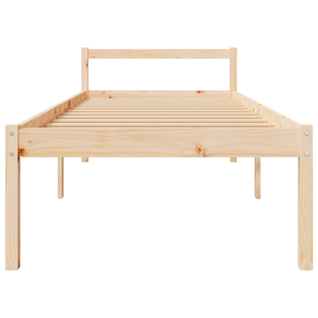 Cama de solteiro pequena p/ idosos 75x190 cm pinho maciço