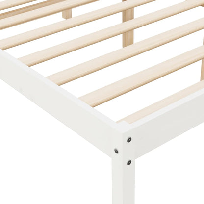 Estrutura de cama casal 135x190 cm pinho maciço branco